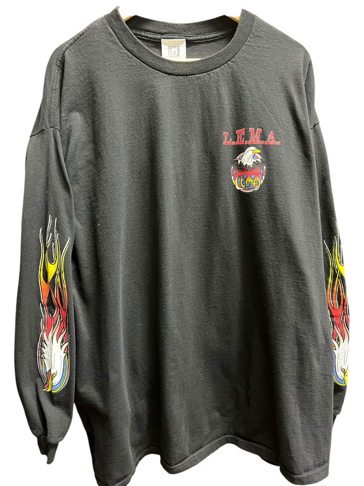 Vintage 1990s Biker LEMA Eagle long Sleeve Shirt