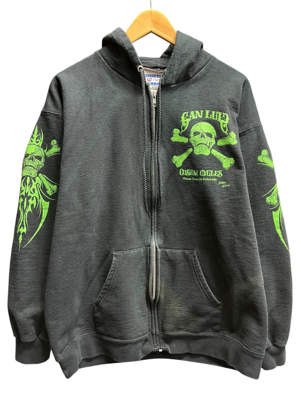 Vintage 2000s Biker San Luis Custom Cycles Zip up Hoodie Medium