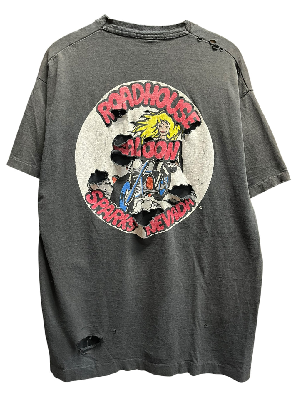 Vintage 1990s Biker Roadhouse Saloon Sparks Nevada Distressed Shirt XL