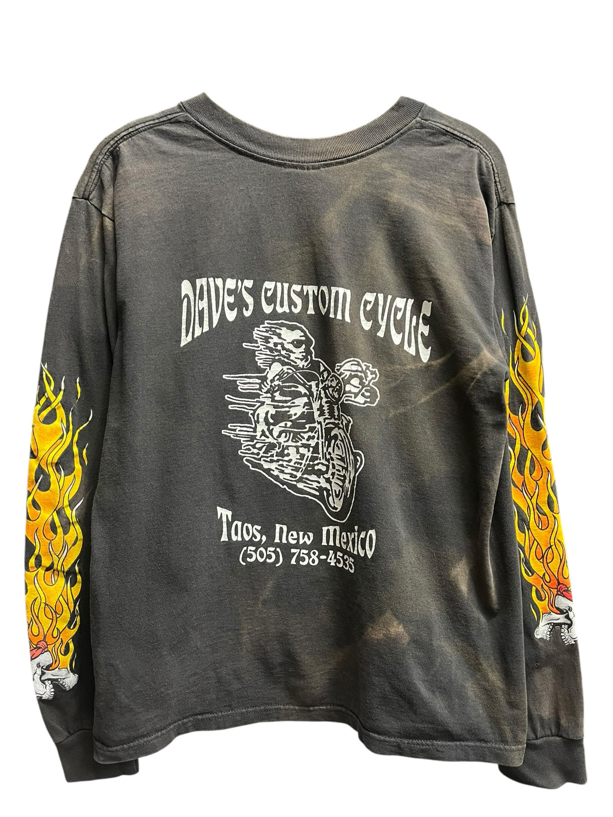 Vintage 1990s Biker Dave’s Custom Cycle Long Sleeve Shirt Medium