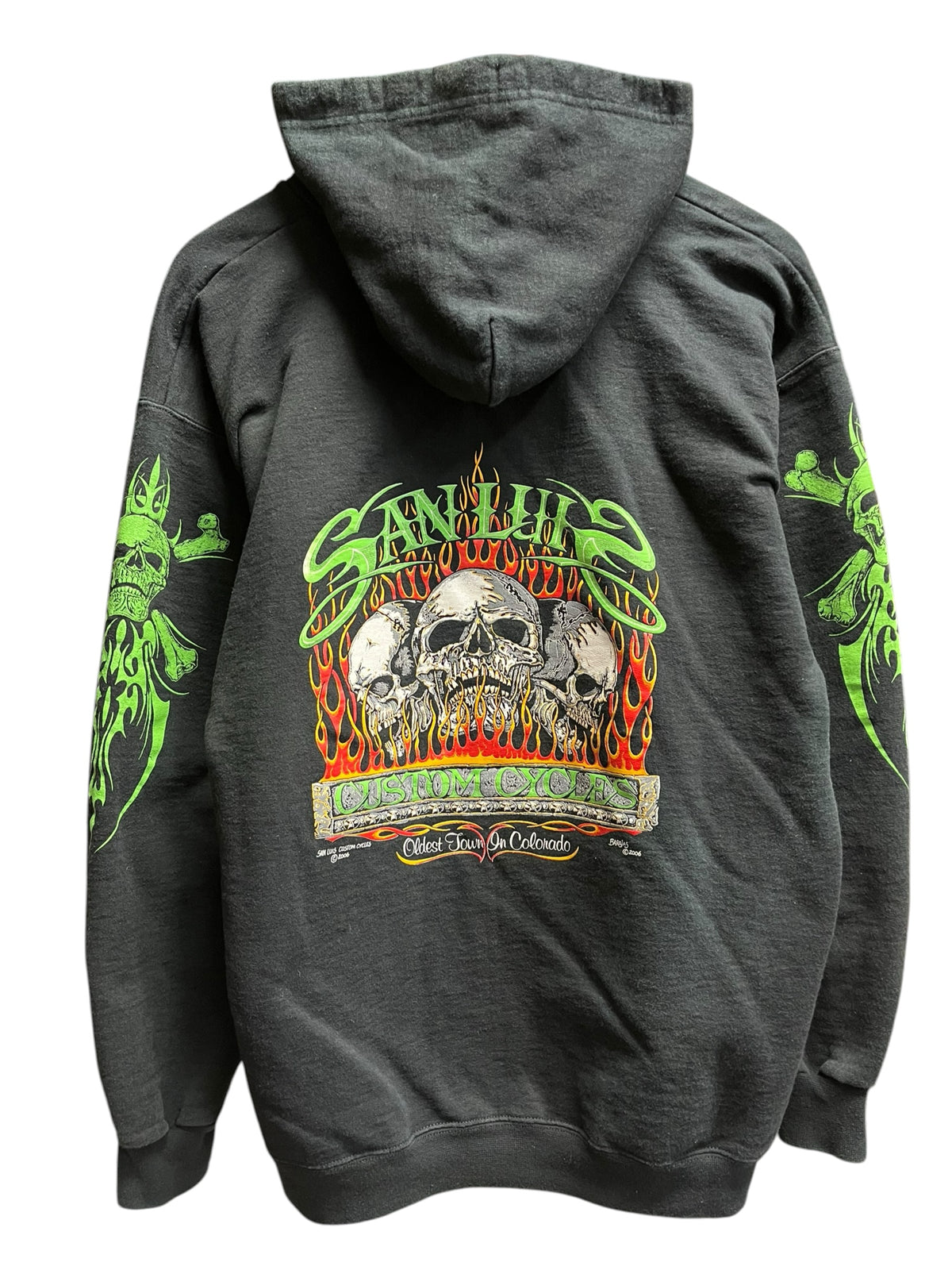 Vintage 2000s Biker San Luis Custom Cycles Zip up Hoodie Medium