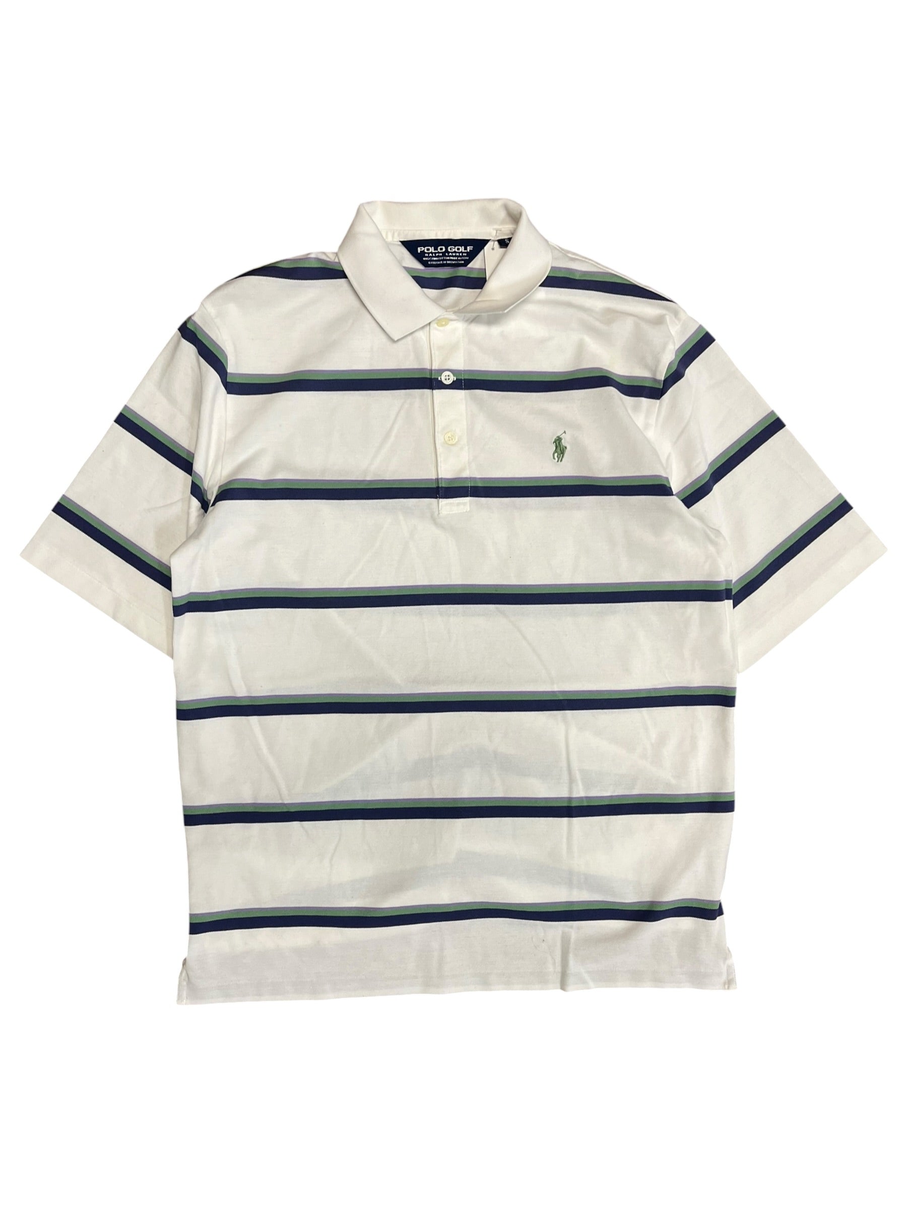 Vintage 2000s Green Striped Polo Golf Small