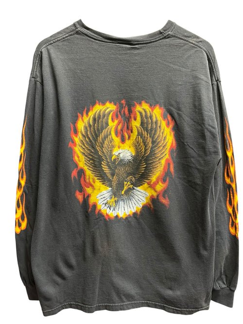 Vintage 1990s Biker Let There Be Light Long Sleeve Shirt Large