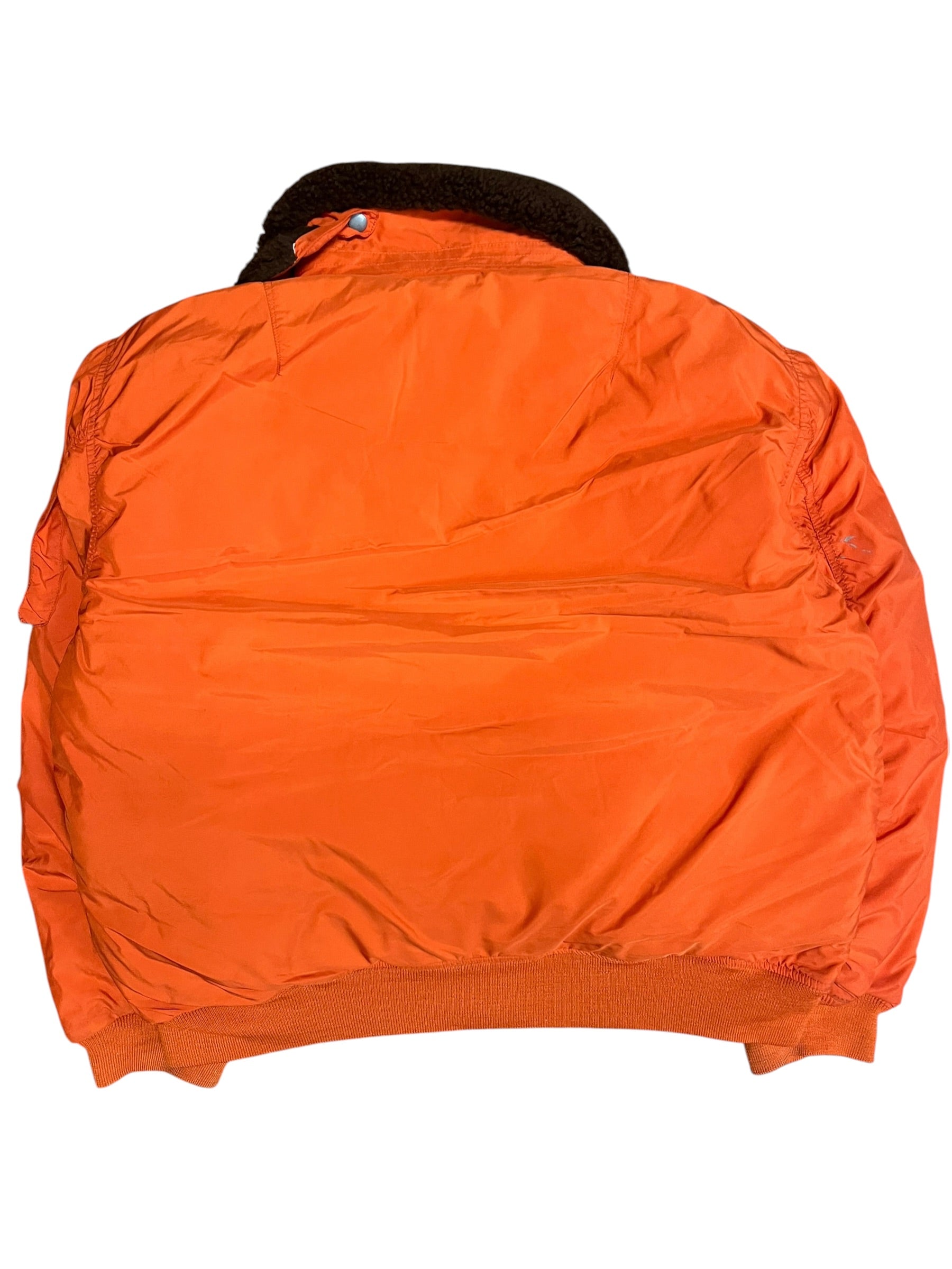 Vintage 90s Polo Puffer Orange Flight Zip Up Jacket XL