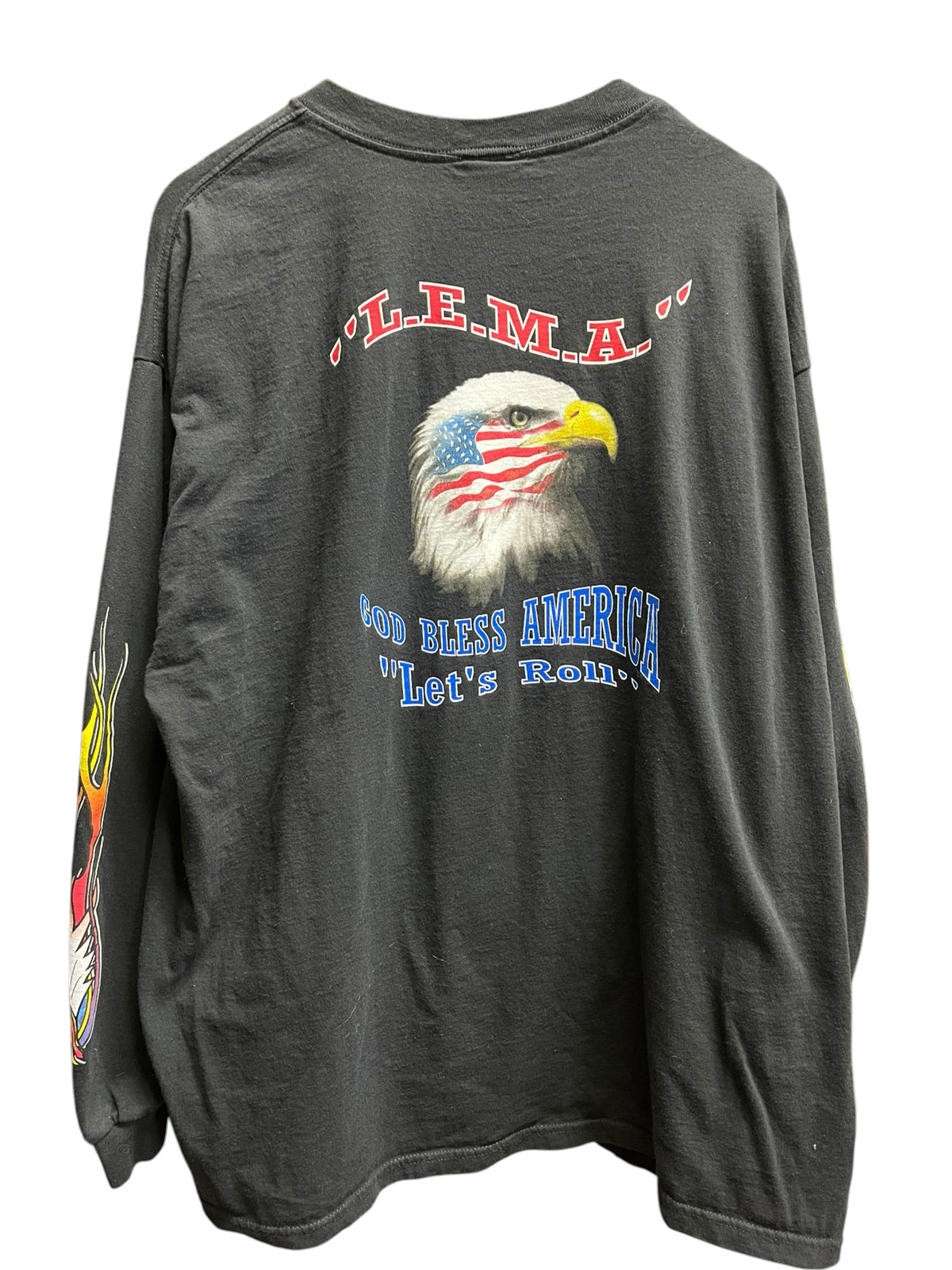 Vintage 1990s Biker LEMA Eagle long Sleeve Shirt