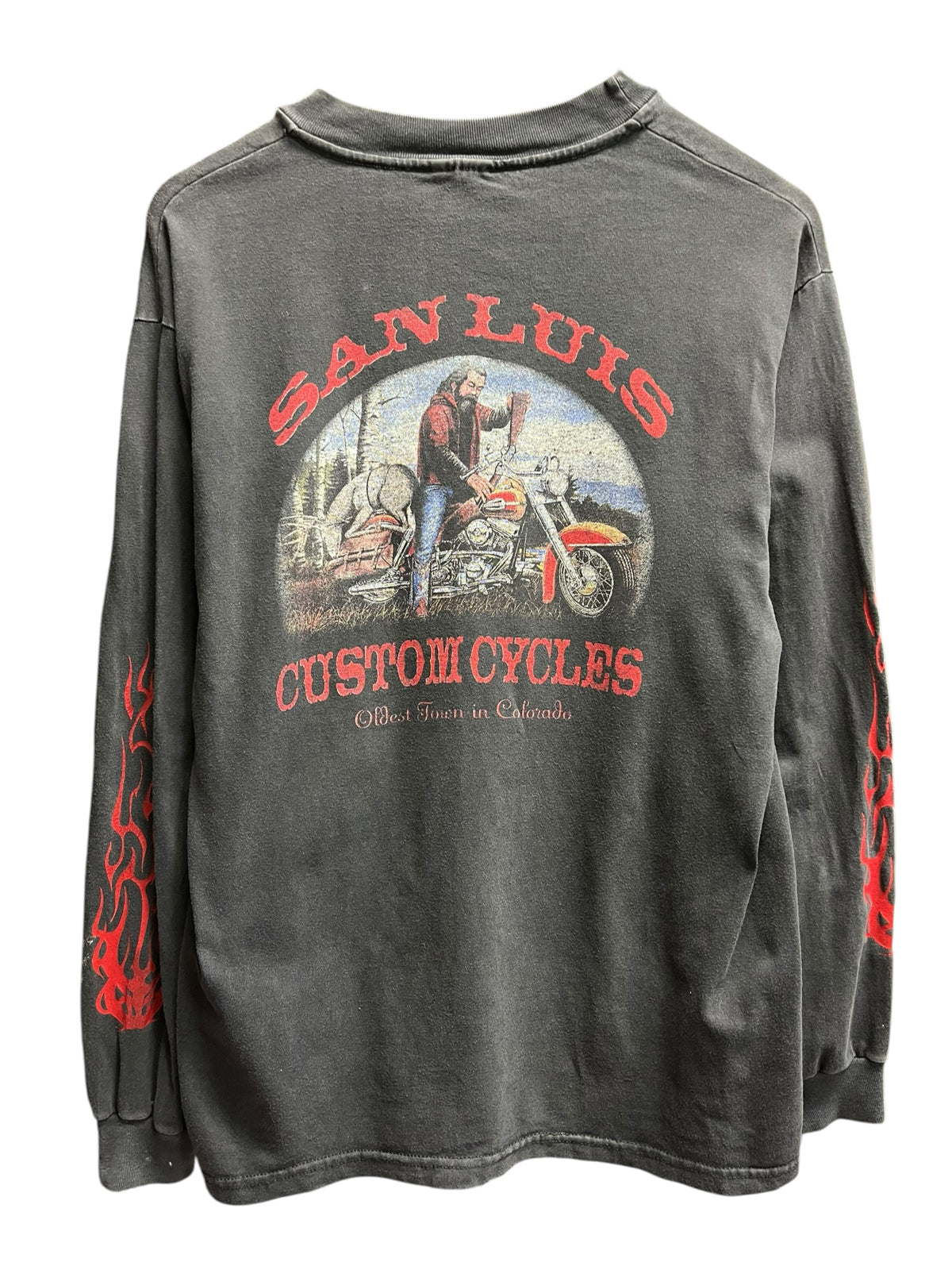 Vintage 1990s Biker Custom Cycles San Luis Distressed Shirt Medium