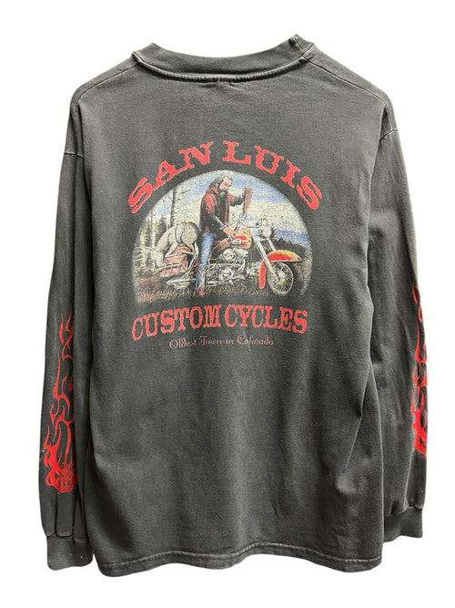 Vintage 1990s Biker Custom Cycles San Luis Distressed Shirt Medium