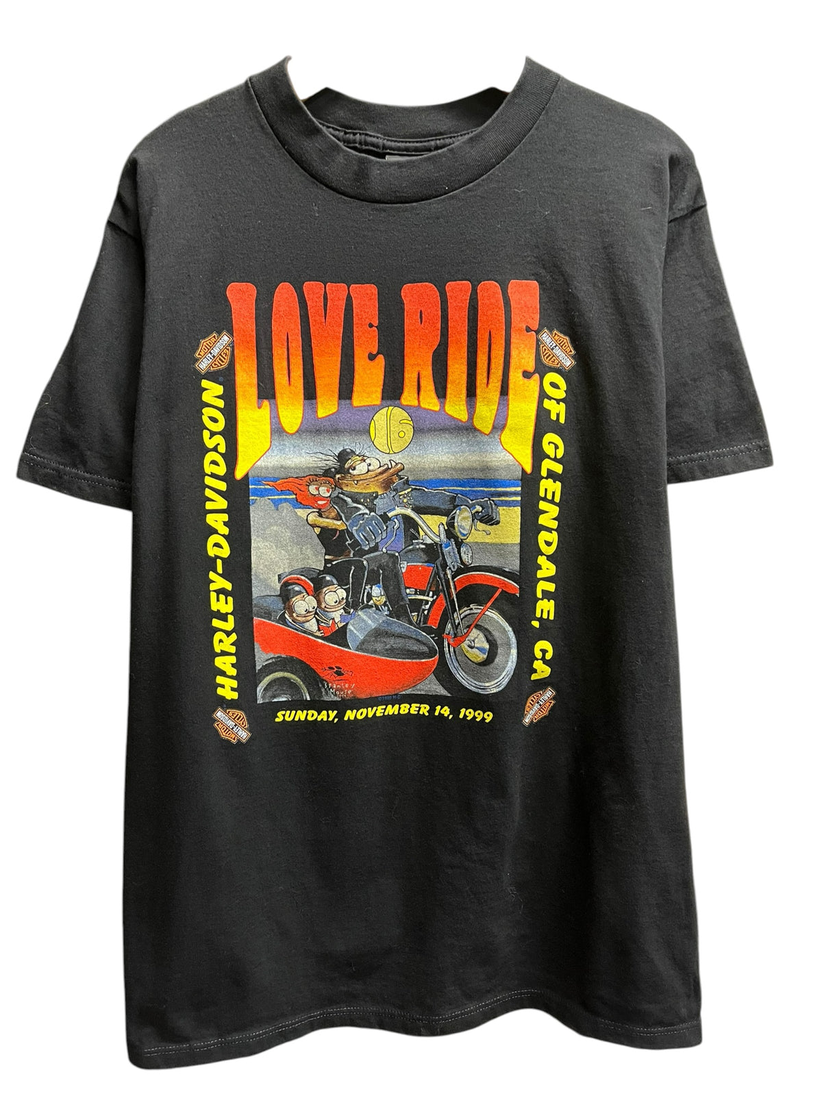 Vintage 1990s Harley Davidson Love Ride Glendale Shirt Large