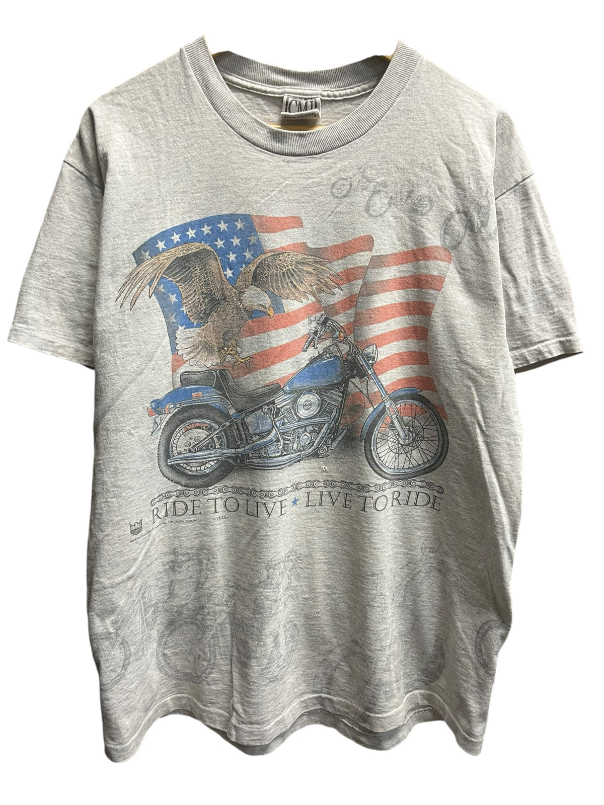 Vintage 1990s Biker Ride to live Live to ride Shirt Large