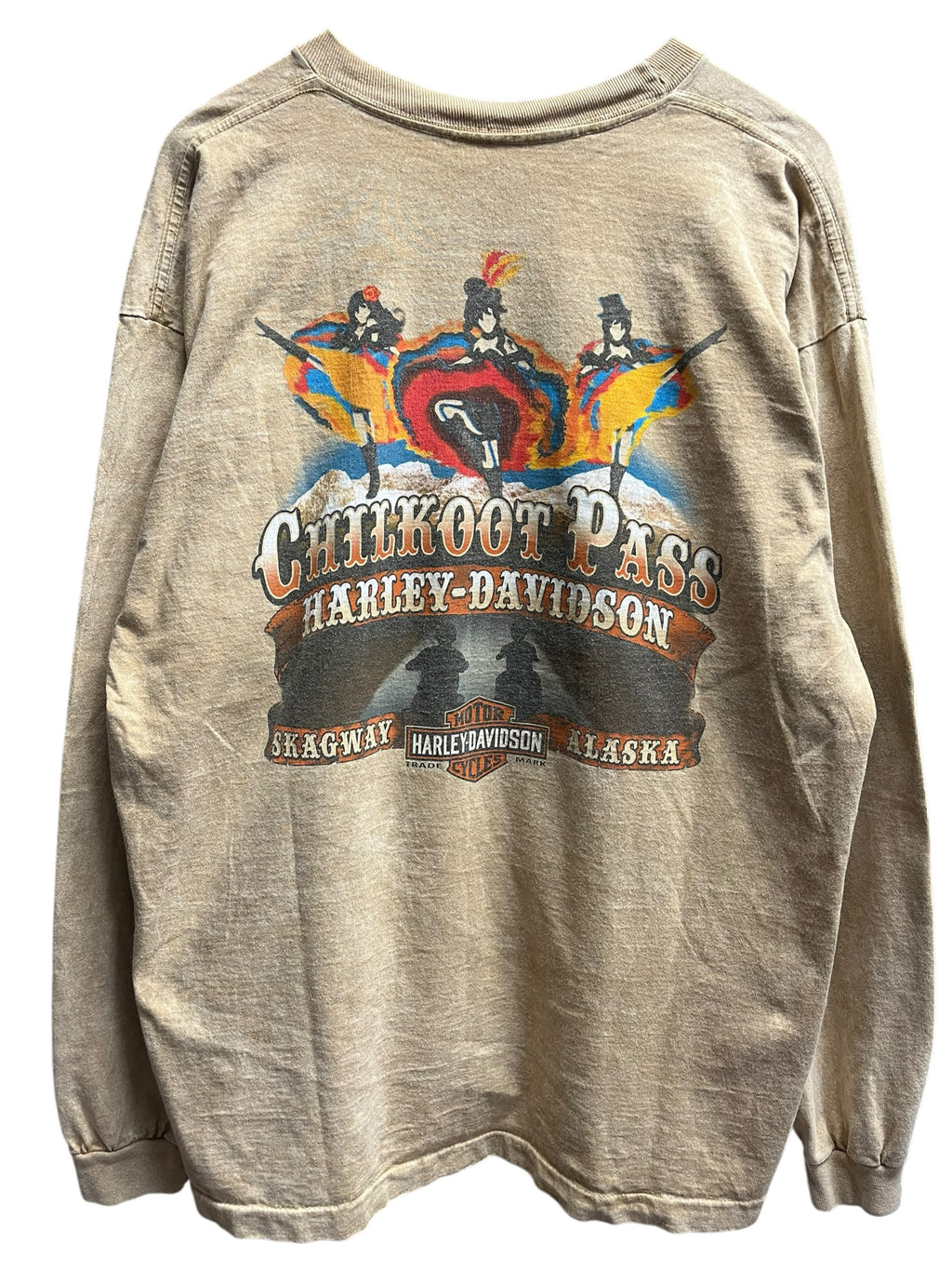 Vintage 1990s Harley Davidson Chilkoot Pass Long Sleeve Shirt XL