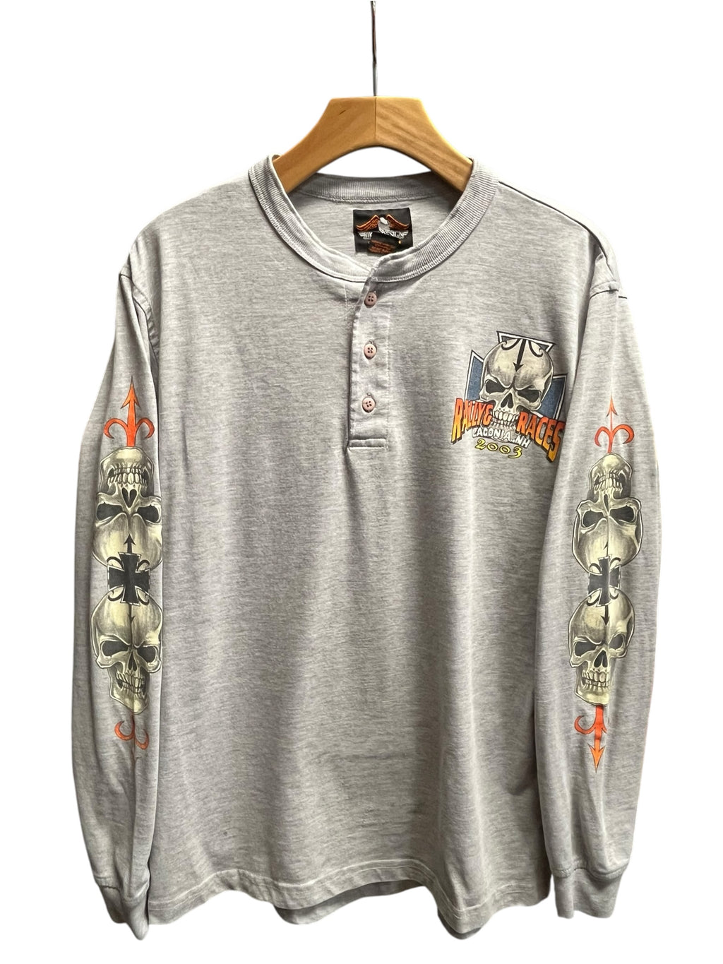 Vintage 2000s Biker Rally Races Long sleeve Shirt Medium