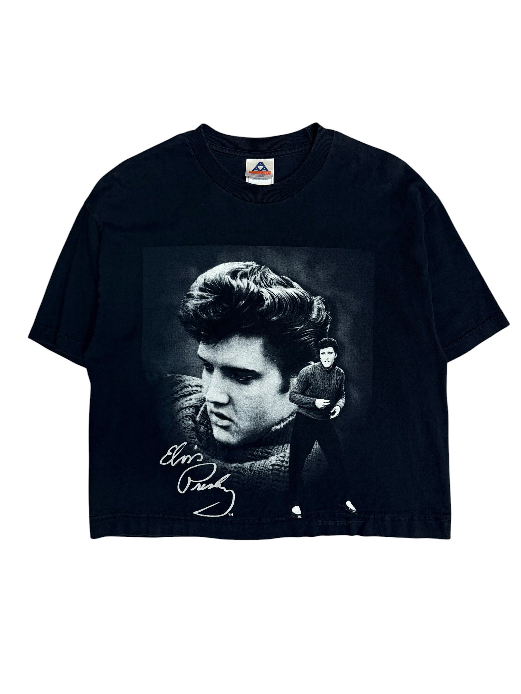 Vintage 1990s Elvis Presley Cropped Shirt Large