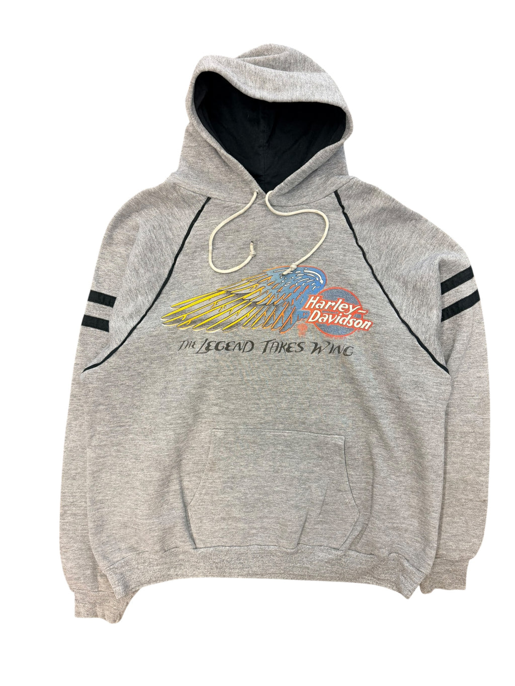Vintage 1980s Harley Davidson The Legend Takes Wing Hoodie Large