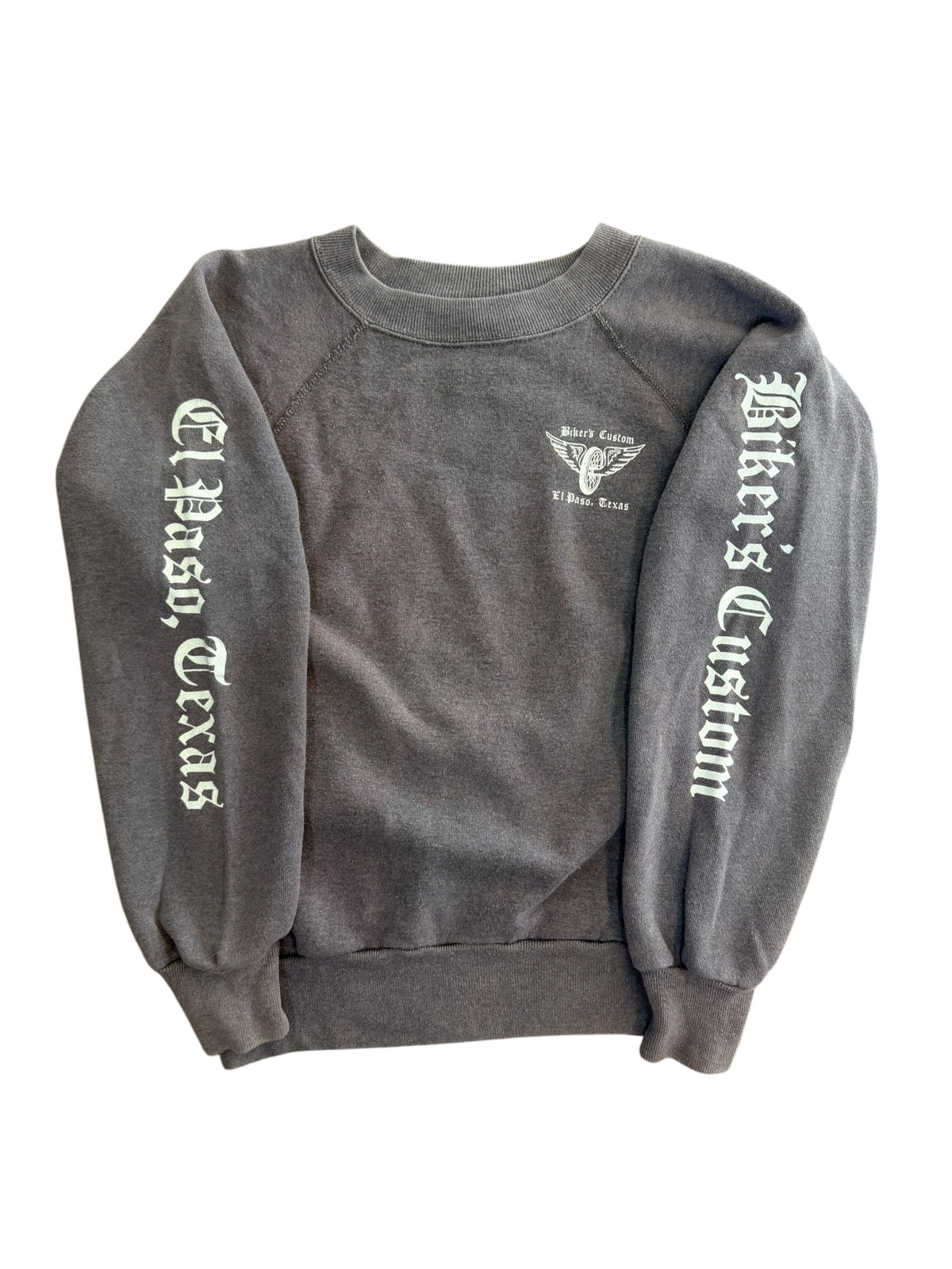 Vintage 1980s Bikers Custom El Paso Black Crewneck Sweater Medium