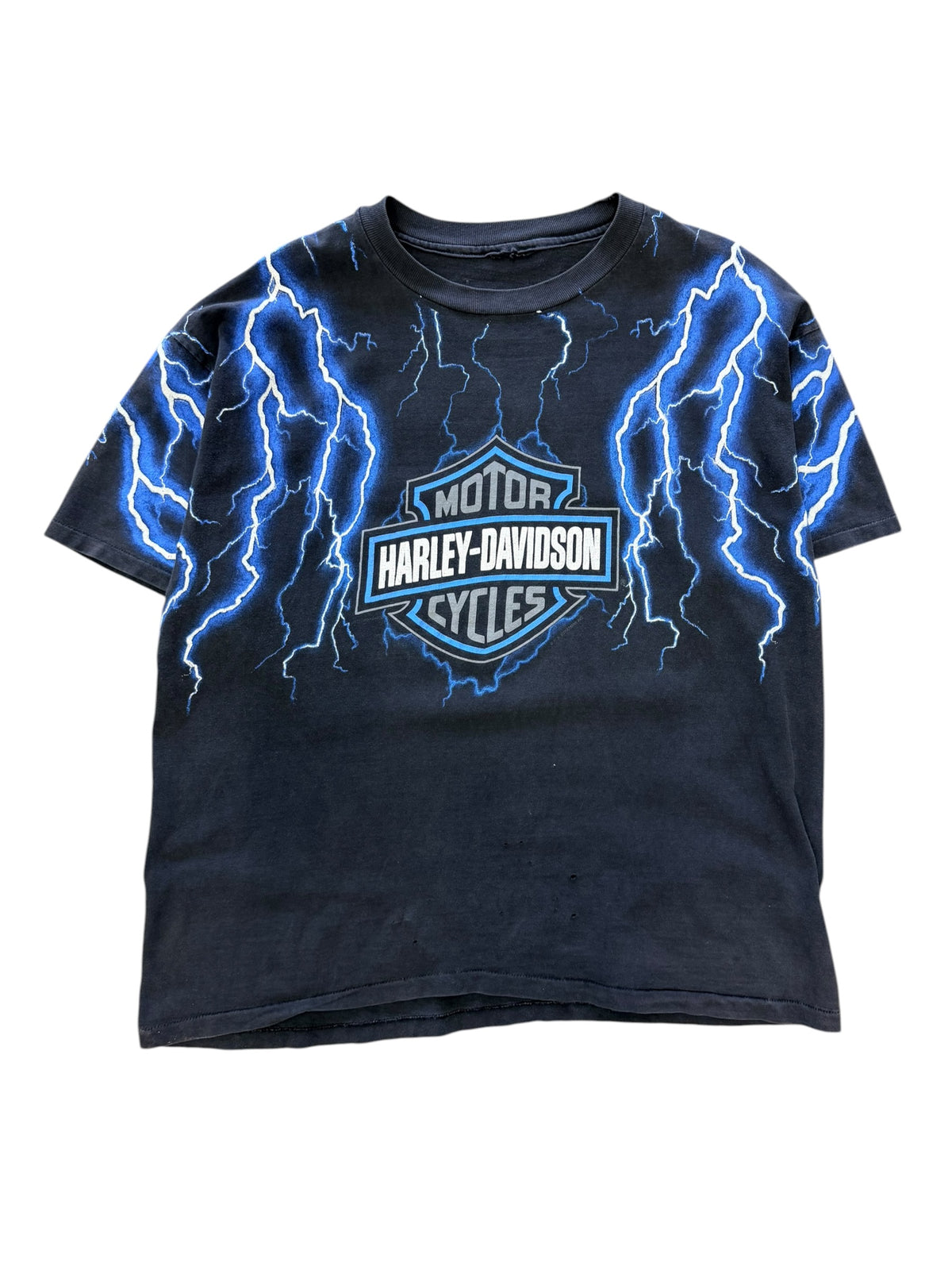 Vintage 1990s Harley Davidson Lighting Shirt XL
