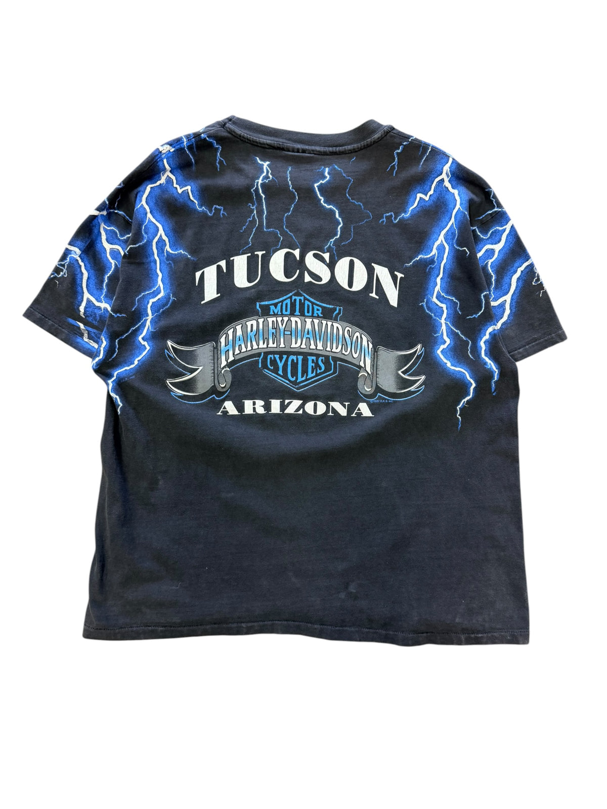 Vintage 1990s Harley Davidson Lighting Shirt XL