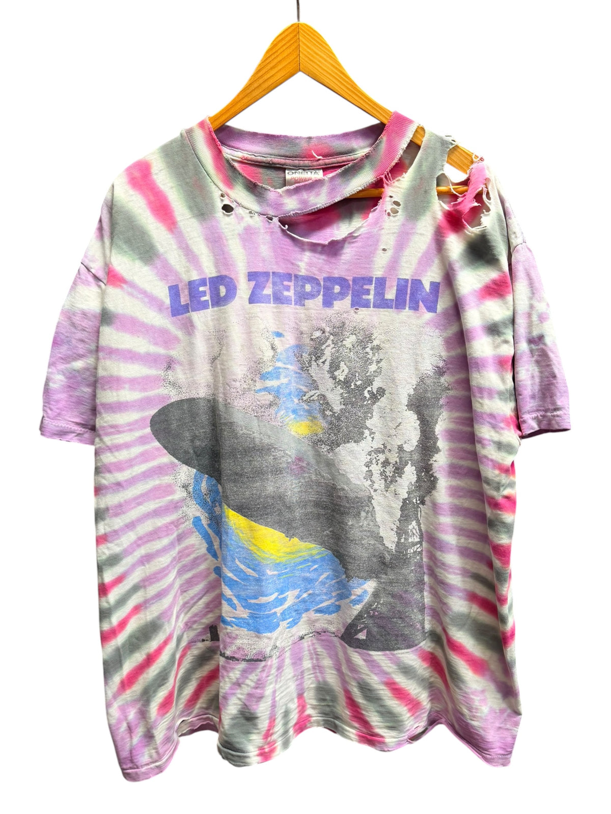 Vintage 1990s Led Zeppelin Album Distressed Shirt XL