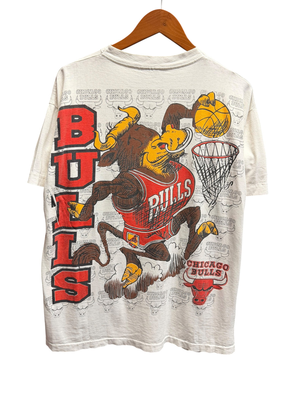 Vintage 1990s Chicago Bulls All Over Print Shirt Large