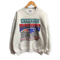 Vintage 1990s New England Patriots Super Bowl Crewneck Sweater Large