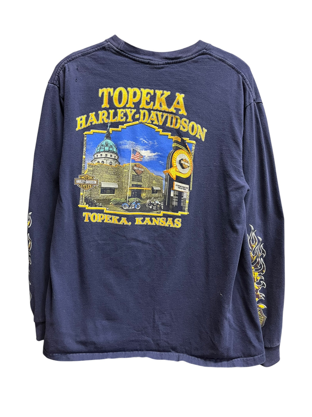 Vintage 2000s Harley Davidson Topeka, KS Long Sleeve Shirt Medium