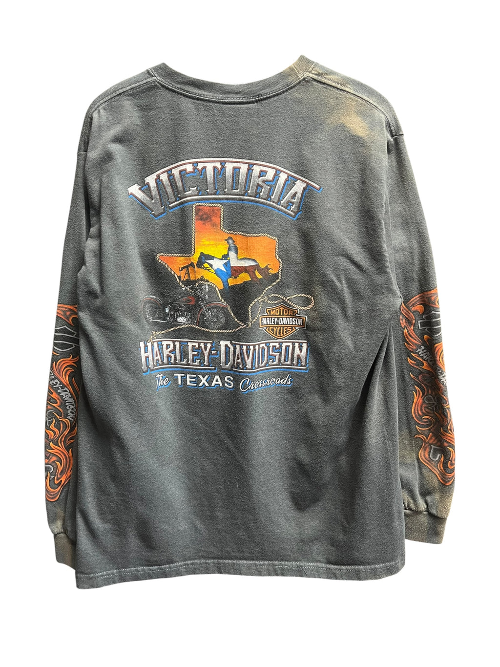 Vintage 2000s Harley Davidson Victoria, TX Long Sleeve Shirt Large
