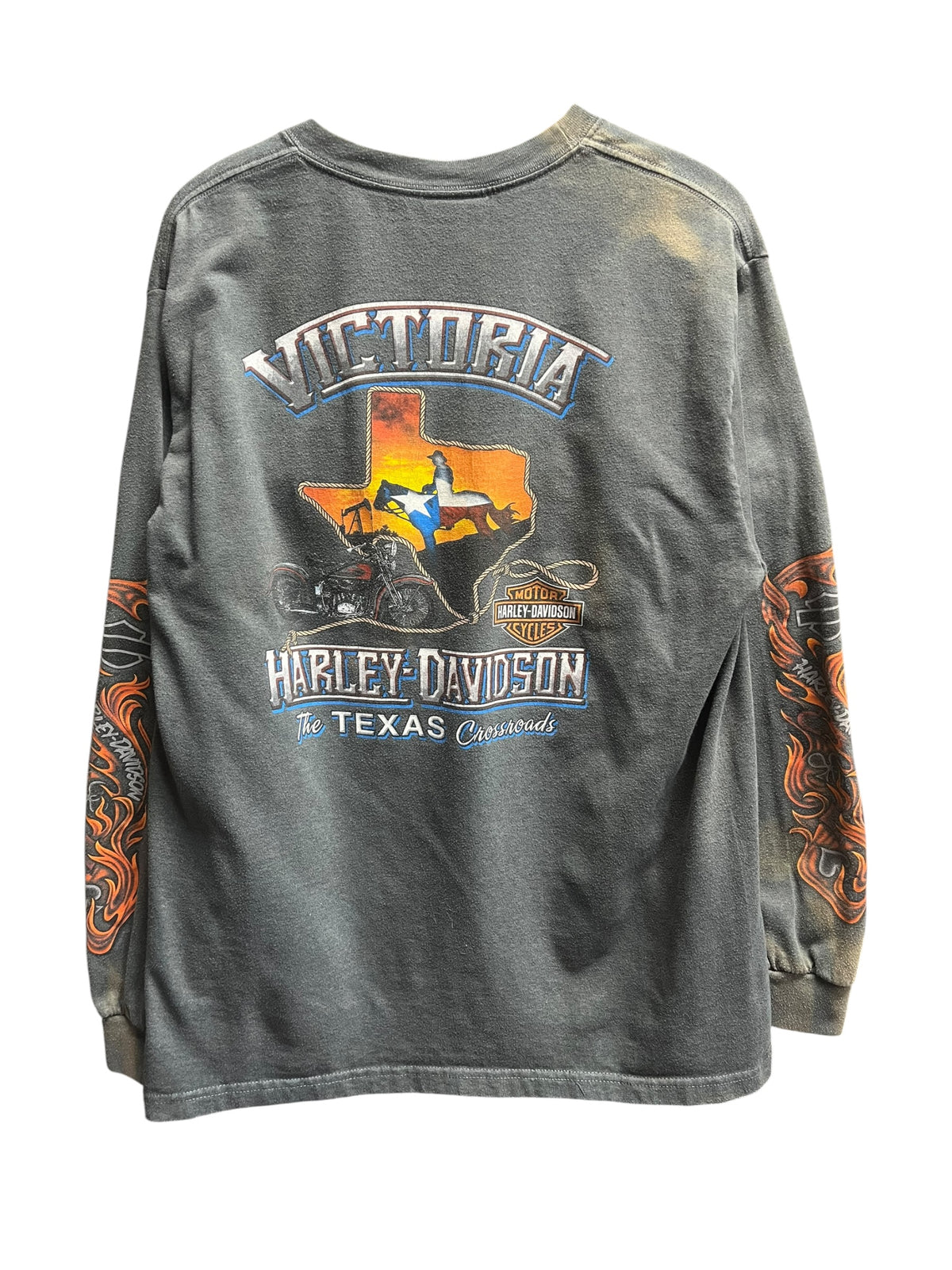 Vintage 2000s Harley Davidson Victoria, TX Long Sleeve Shirt Large