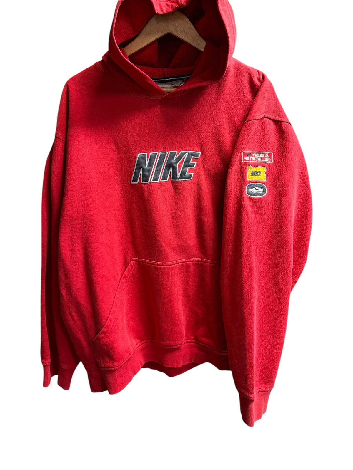Vintage 2000s Nike Red Spellout Hoodie Sweater 2XL