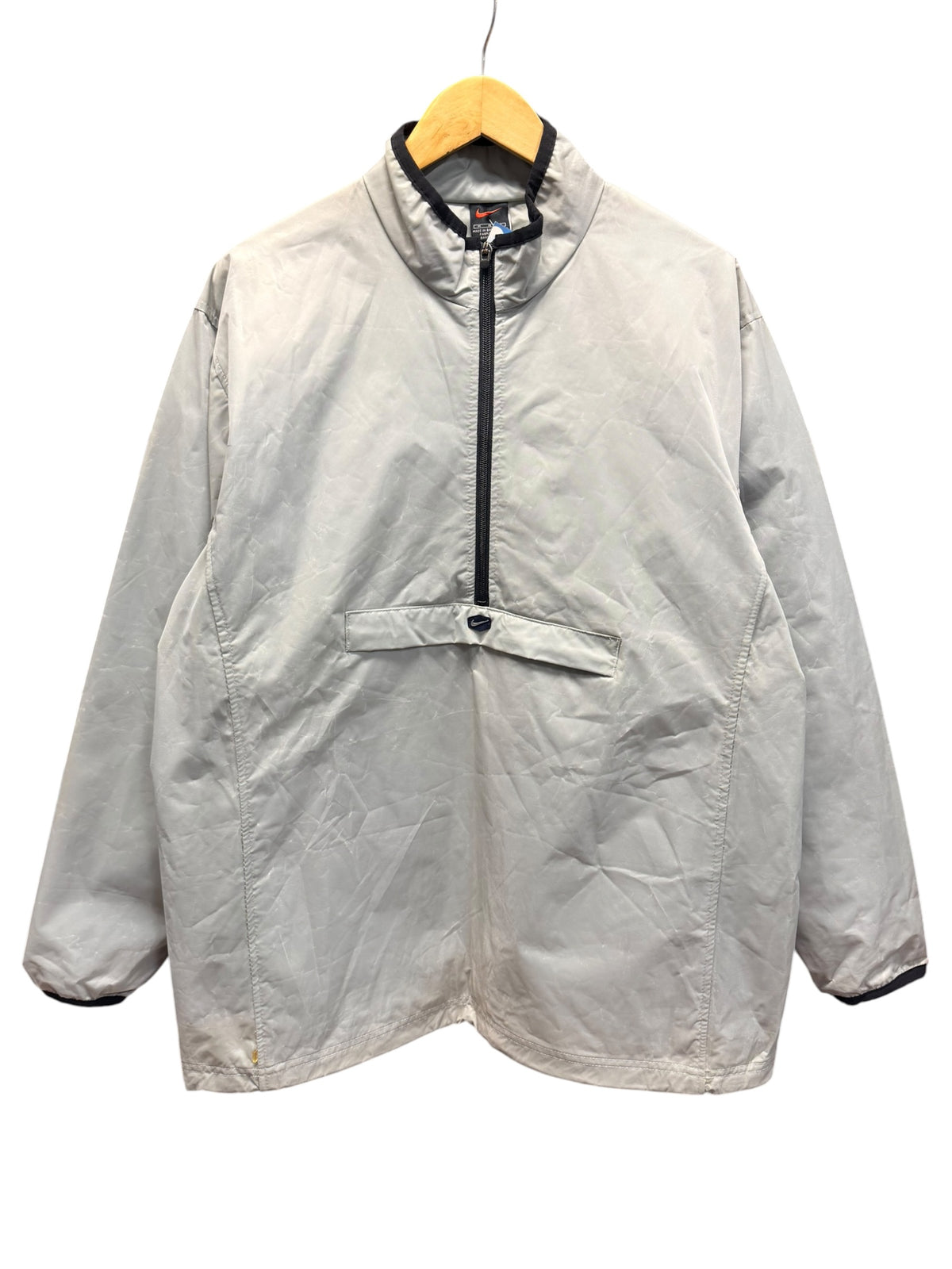 Vintage 1990s Nike Half Zip Gray Windbreaker Large