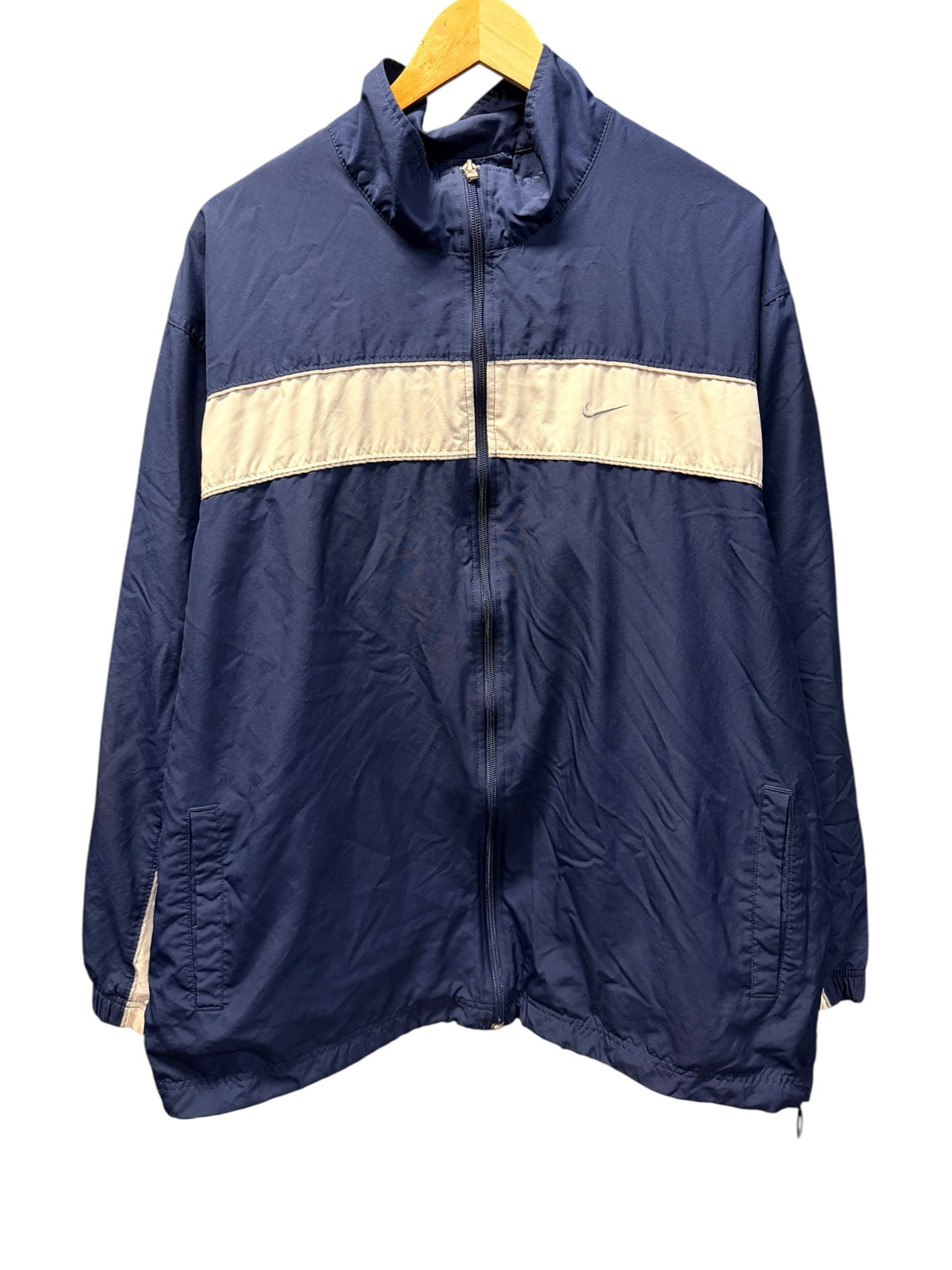 Vintage 2000s Nike Navy Blue Full Zip Windbreaker XL