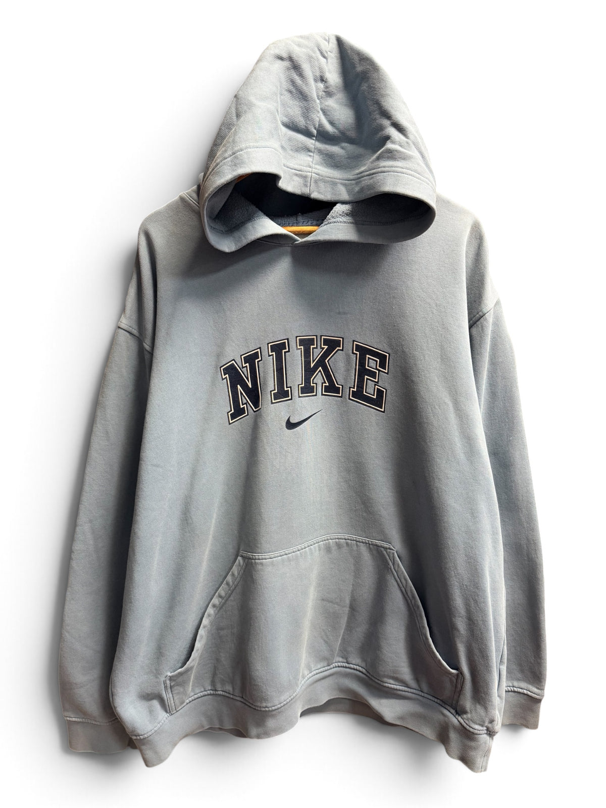 Vintage 2000s Nike Gray Spellout Hoodie Sweater XL