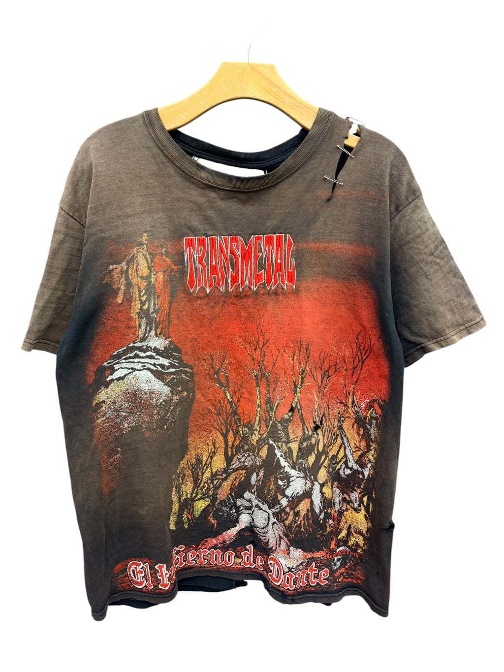 Vintage 1990s Transmetal Dantes Inferno Distressed Shirt Large