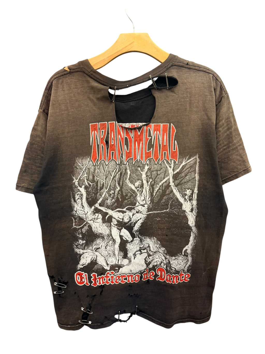 Vintage 1990s Transmetal Dantes Inferno Distressed Shirt Large