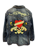 Vintage 2000s Ed Hardy Love Kills Denim Jacket XL