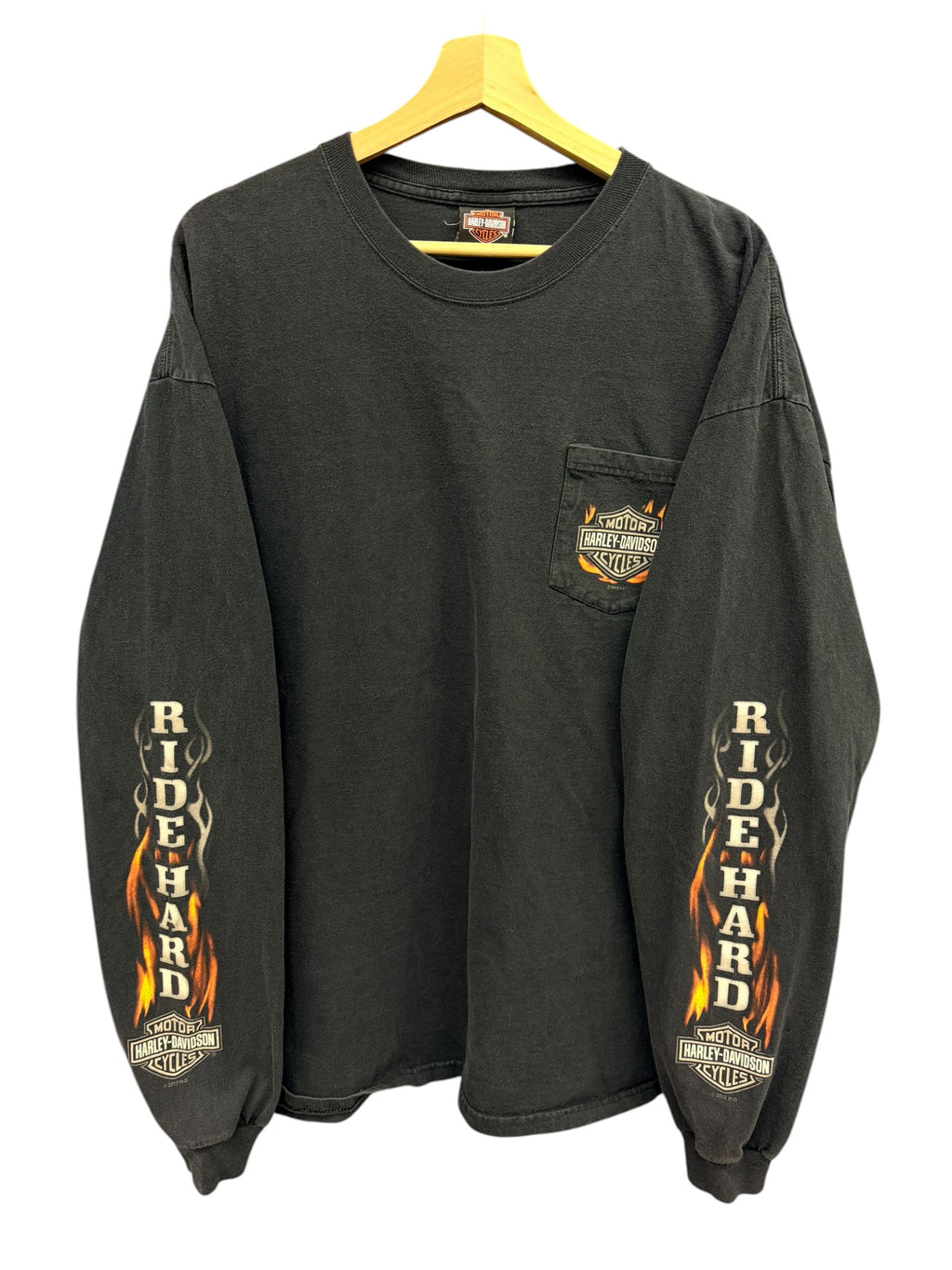 Vintage 2000s Harley Davidson Pacific Junction,IA Long Sleeve Graphic Shirt XL