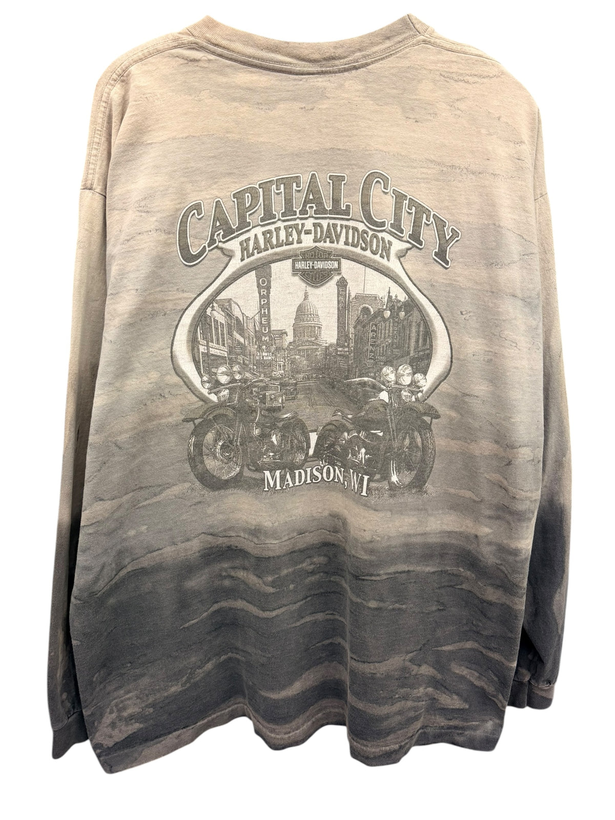 Vintage 1990s Harley Davidson Madison, WI Stone Wash Shirt XL