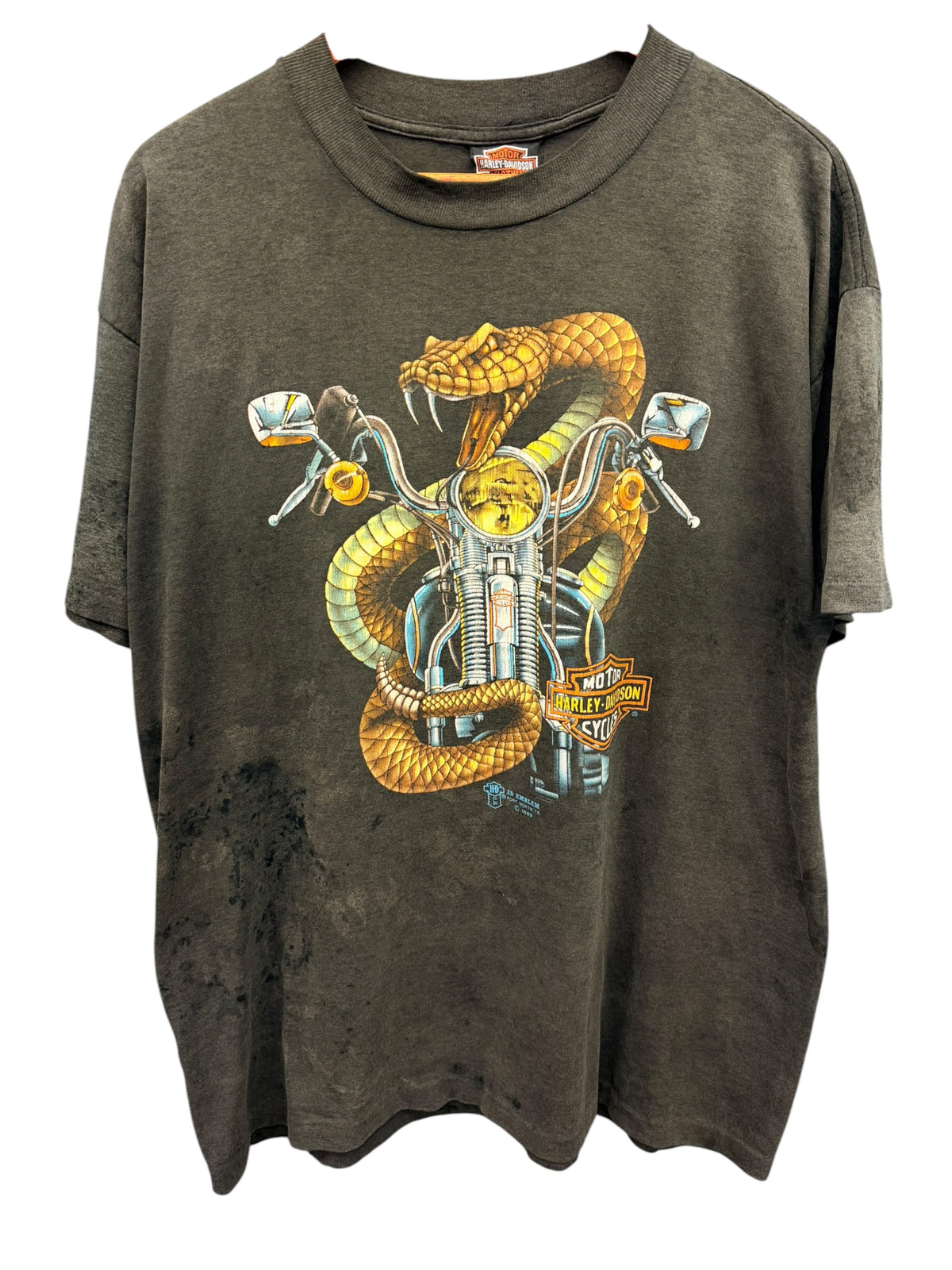 Vintage 1990s Harley Davidson Snake 3D Emblem Jacksonville,AR Shirt XL