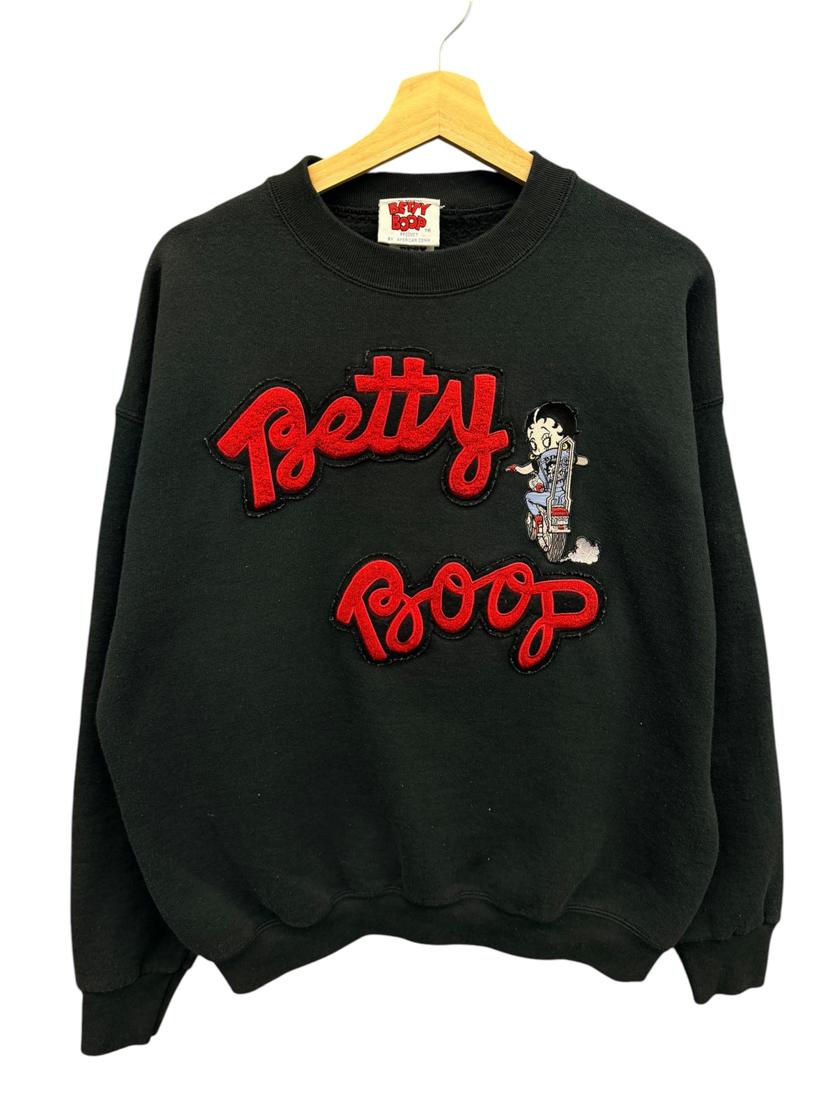 Vintage 1990s Betty Boop Motorcycle Crewneck Sweater Large