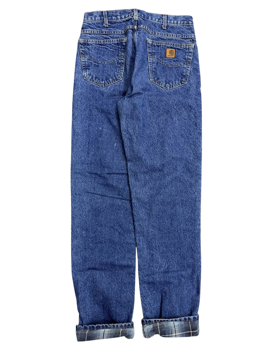 Vintage 2000s Carhartt Flannel Lined Navy Denim Pants 32W