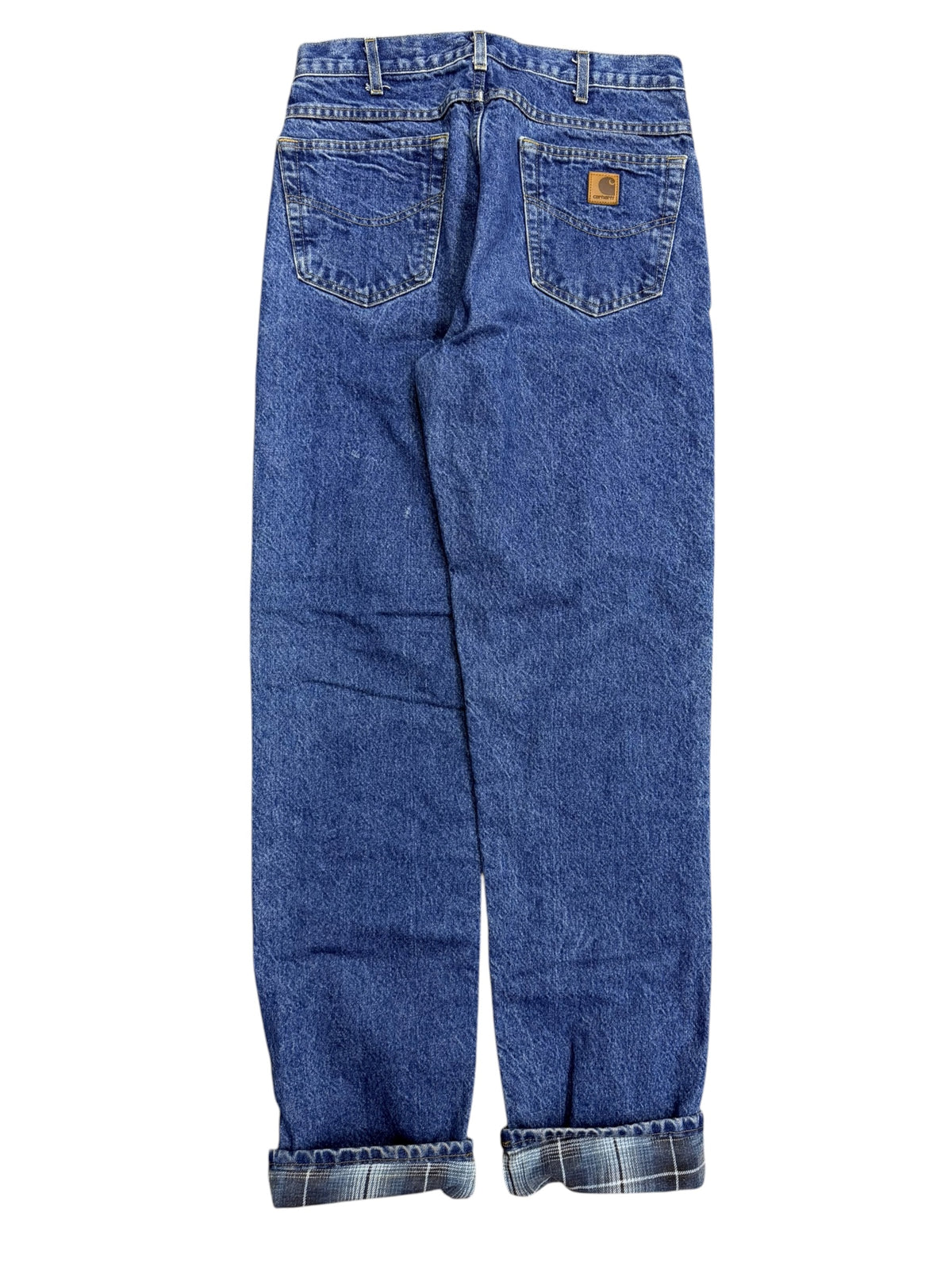 Vintage 2000s Carhartt Flannel Lined Navy Denim Pants 32W