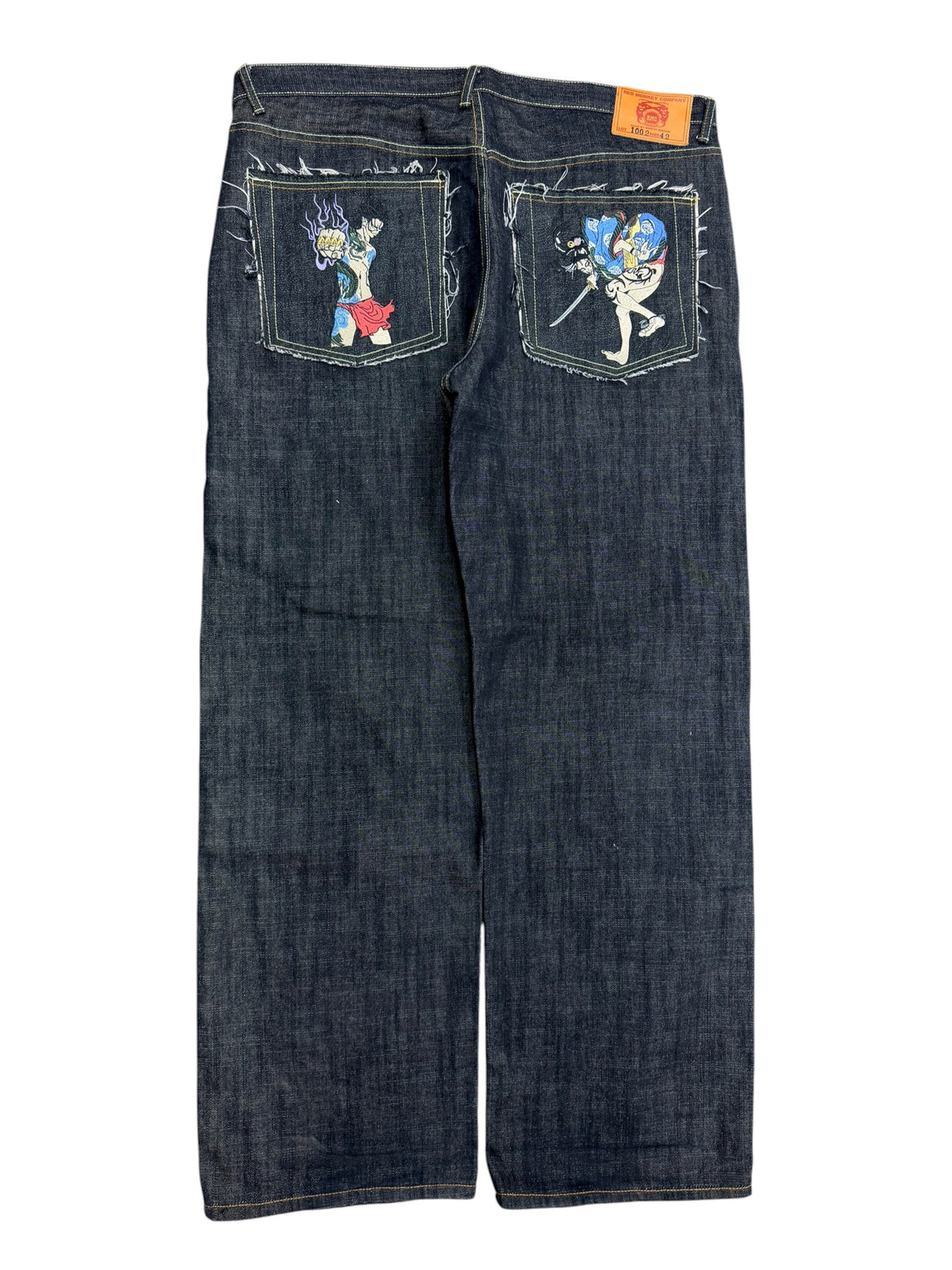Vintage 2000s Red Monkey Jeans Selvedge Denim Pants 42x32