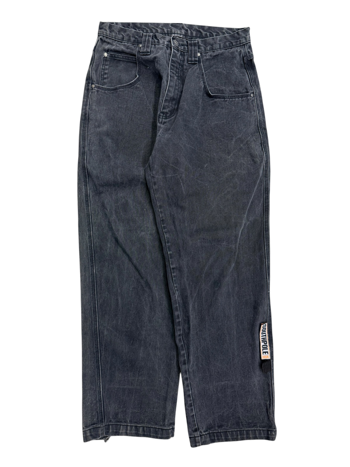 Vintage 1990s South Pole Micro Tech Black Denim Pants 34W