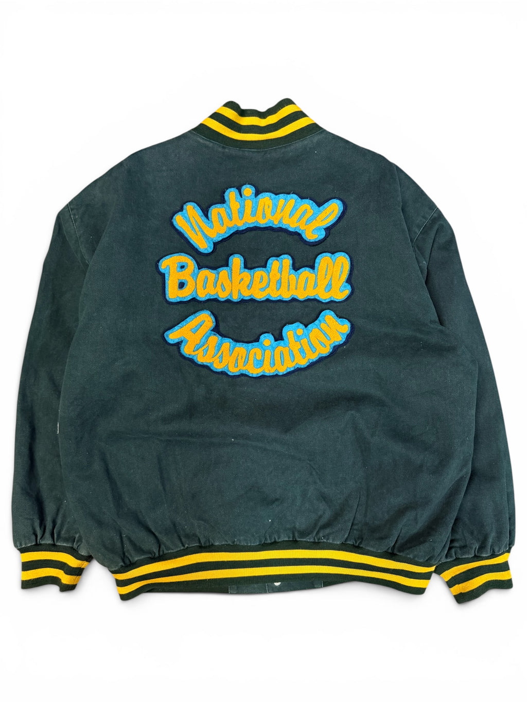 Vintage 1990s Jeff Hamilton NBA Patched Button Up Jacket XL