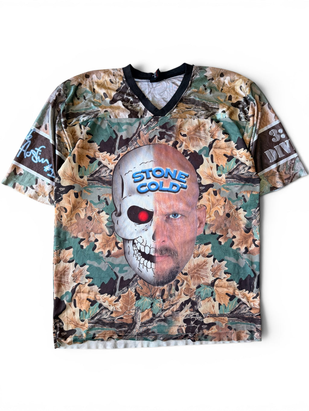 Vintage 1990s Stone Cold Steve Austin WWF Camo Jersey Large