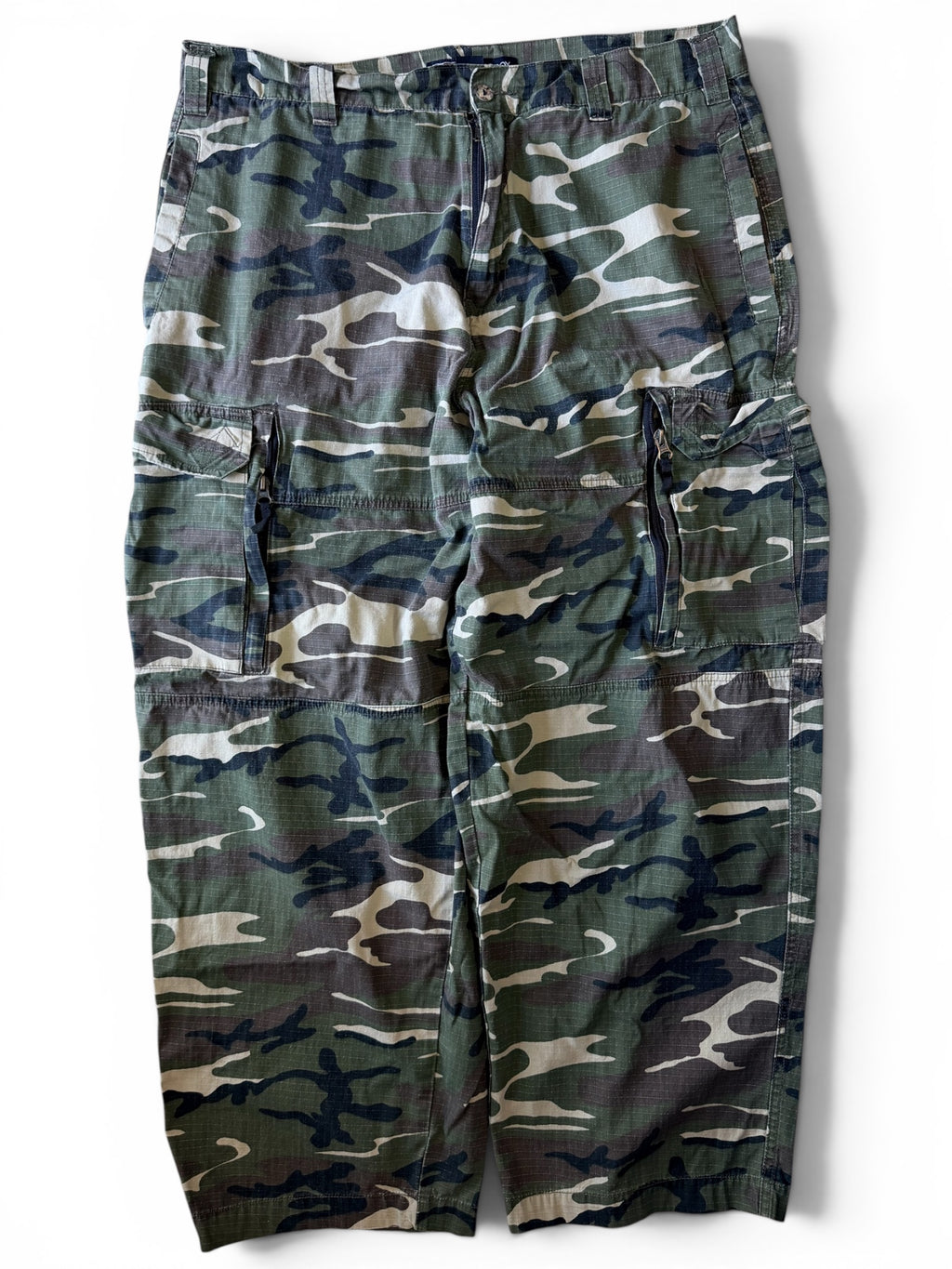 Vintage 2000s Bugle Boy Baggy Camo Wide Leg Pants 38x30
