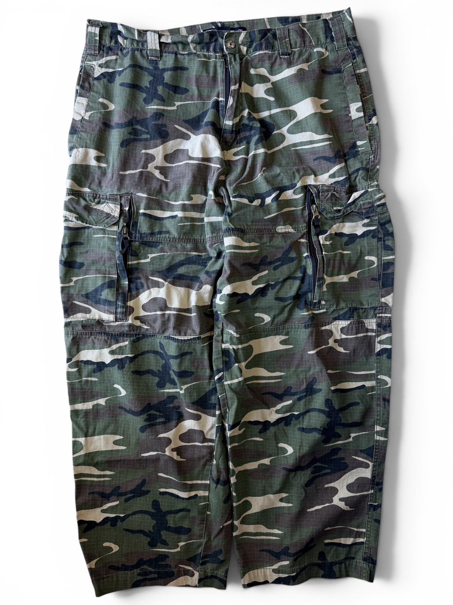 Vintage 2000s Bugle Boy Baggy Camo Wide Leg Pants 38x30