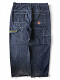Vintage 2000s Ben David Wide Leg Baggy Black Denim Pants 40x30