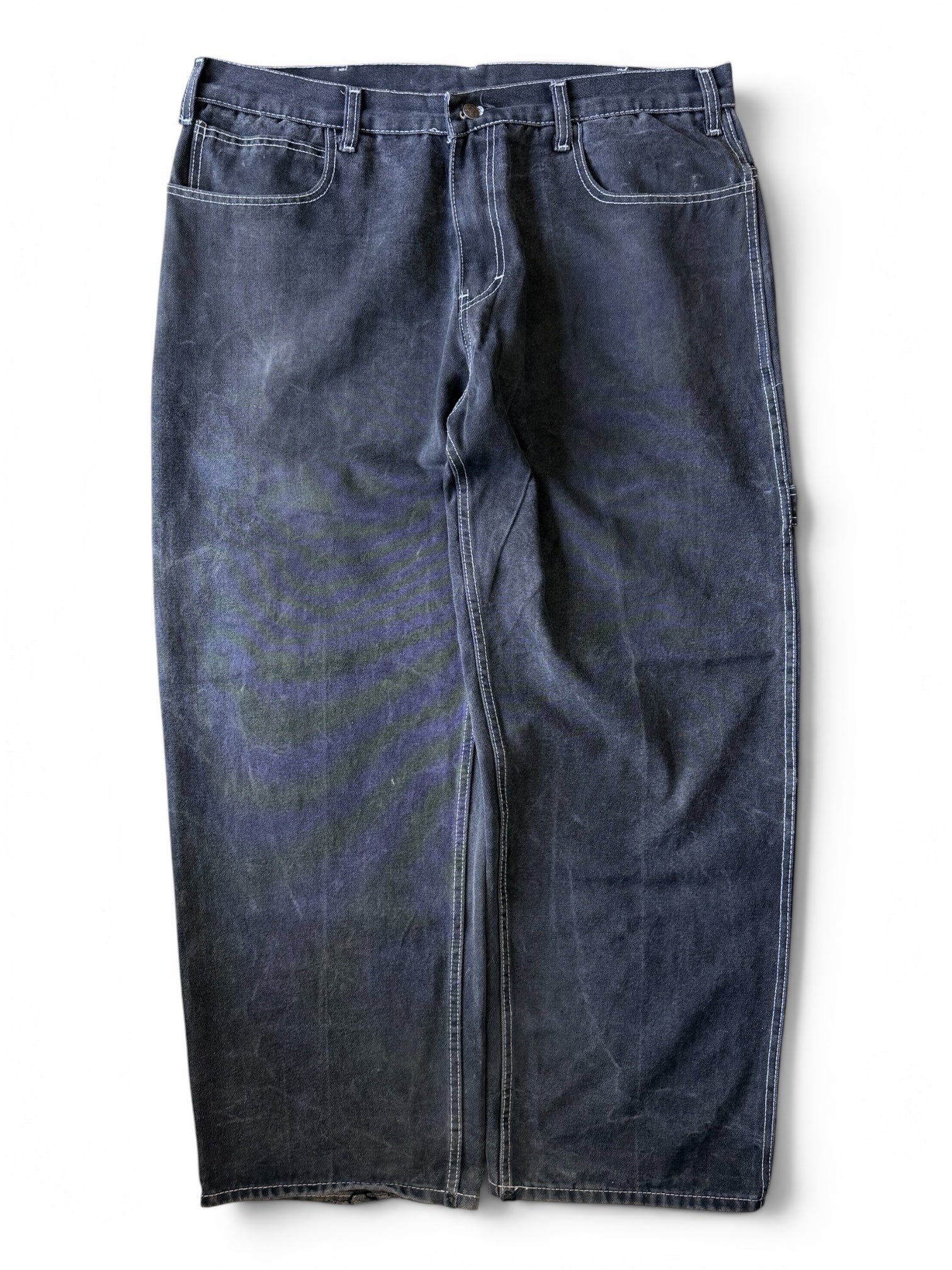 Vintage 2000s Ben David Wide Leg Baggy Black Denim Pants 40x30