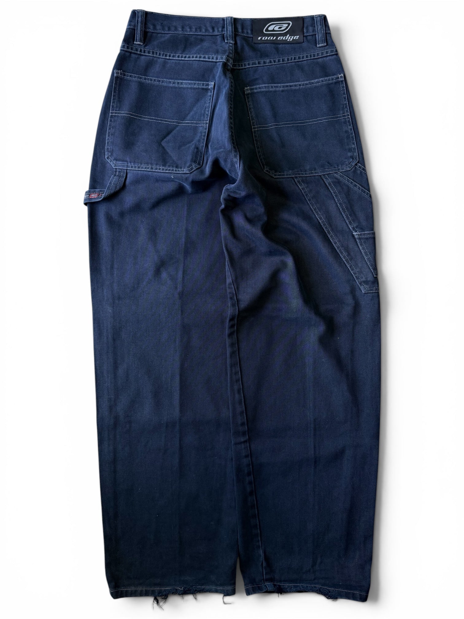 Vintage 2000s Raw Edge Black Baggy Wide Leg Pants 31x32