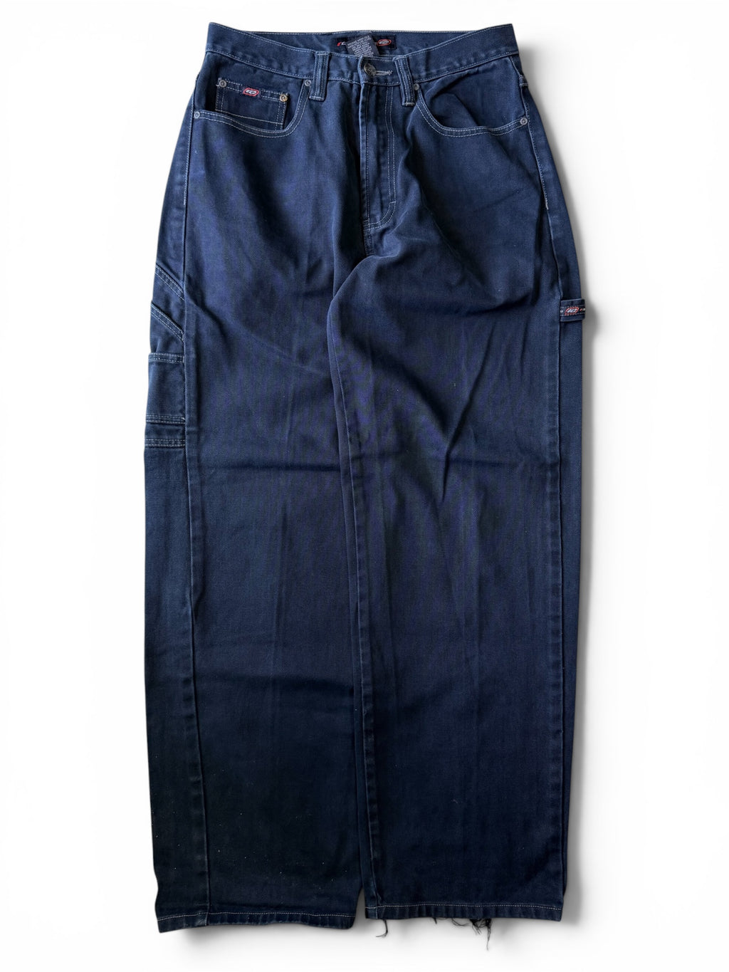 Vintage 2000s Raw Edge Black Baggy Wide Leg Pants 31x32