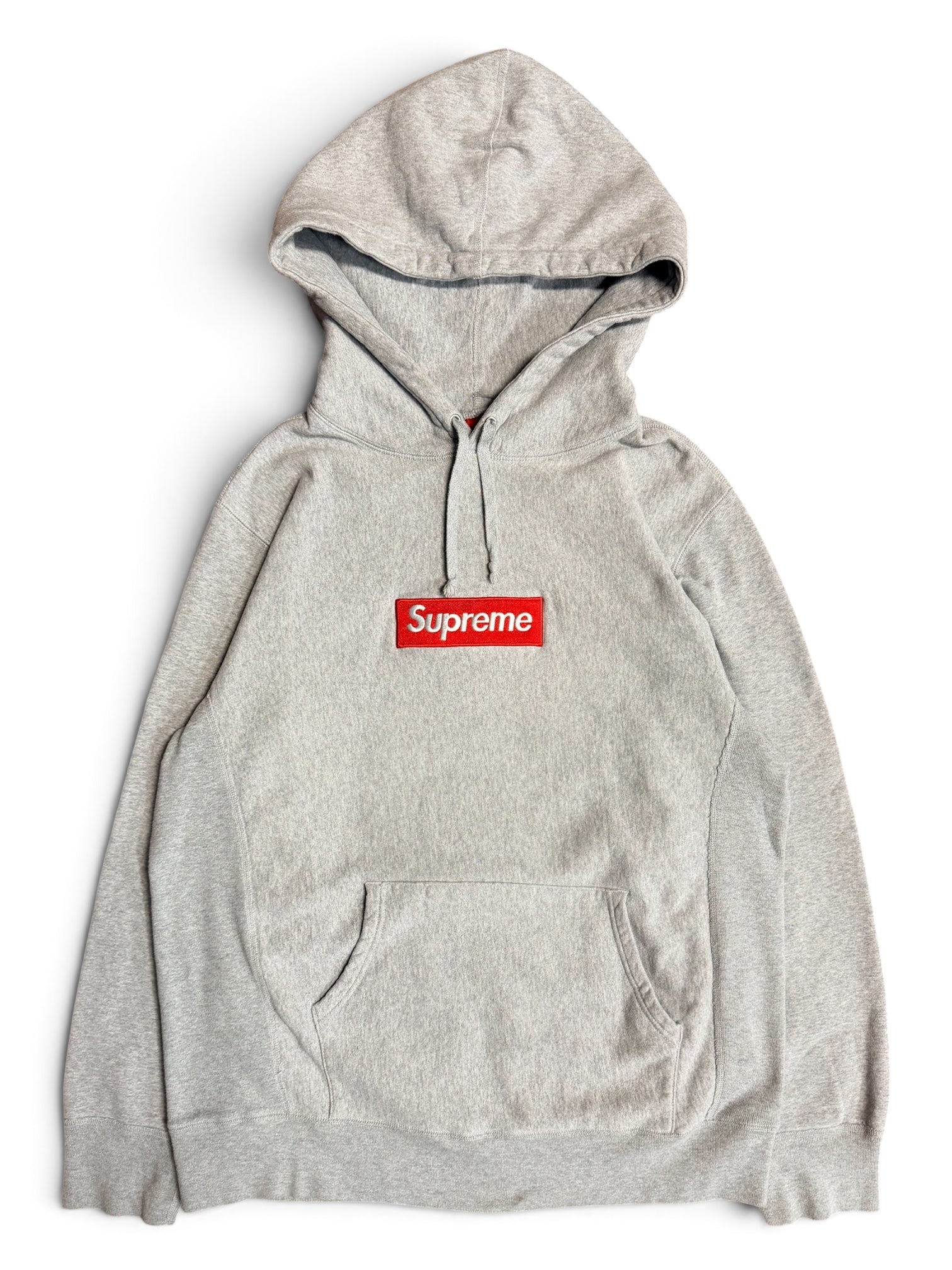 Supreme Box Logo Heather Gray Hoodie Sweater Large
